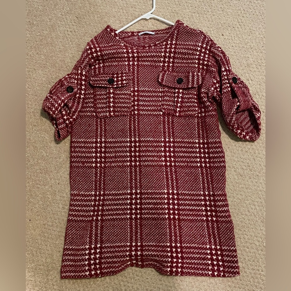 Zara Midi Red Knitwear Dress